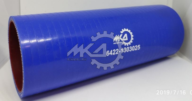 Патрубок радиатора МАЗ ЕВРО МАЗ отводящий D-60 L-180 МАЗ синий силикон