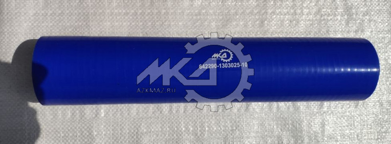 Патрубок радиатора МАЗ ЕВРО (L-375mm D-70mm) нижний отвод. синий силикон